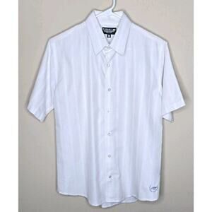 Ezekiel Mens Short Sleeve Hawaiian White Shirt Size Medium Premium Garment